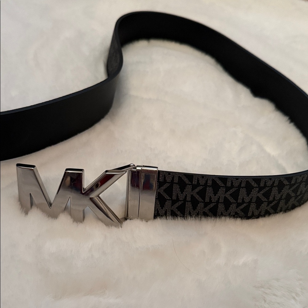 Reversible Michael Kors Black and Gray Logo designer Belt